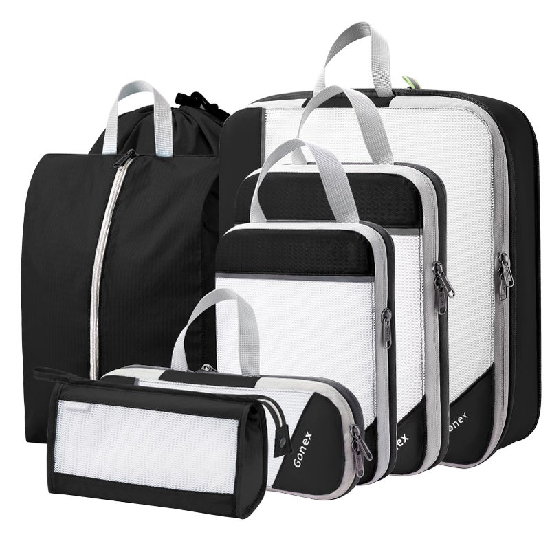 Gonex Compression Packing Cubes, Extensible Storage Mesh Bags Organizers - Image 1